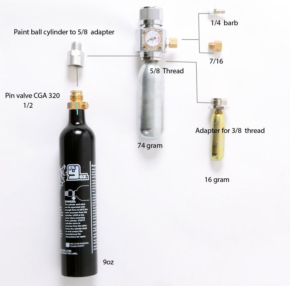 HIGH QUALITY , MINI CO2 REGULATOR HOMEBREW FITS PAINTBALL CYLINDER eBay