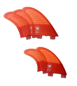 MODII : LOADED TRI-QUAD ( 5 FIN ) FCS Medium  FLURO ORANGE FINS