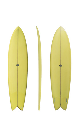 CASTAWAY- TWIN FIN GLIDE FISH, EPS/EPOXY - YELLOW